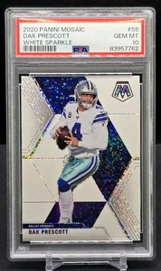 DAK PRESCOTT 2020 Panini Mosaic WHITE SPARKLE PRIZM SSP PSA 10 GEM MINT🔥MVP? - Picture 1 of 5