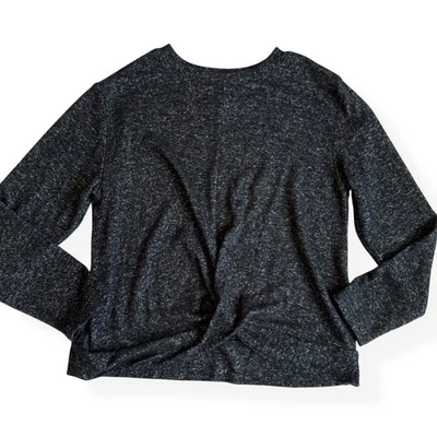 Gap Kids Softspun Twist Top Marled Black Medium 8 - Image 1 of 4