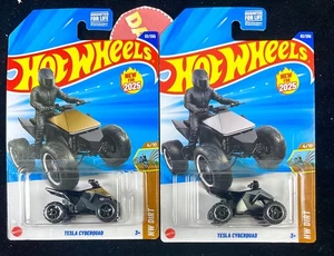 2025 Hot Wheels Tesla Cyberquad Silver and Gold 1st Edition, Lot of 2 Elon Musk - Picture 1 of 15