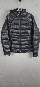 Columbia Womens Down Jacket Size XL Black Hooded Puffer Omni Heat 650 TurboDown - Picture 1 of 12