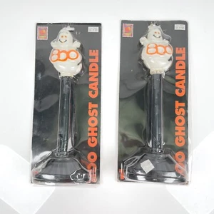 Two Vintage Boo Ghost Indoor Reflector Candle Lights Halloween 1996 Lot NEW - Picture 1 of 13