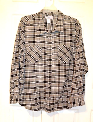Haband  Casual Joe Western Shirt Men's Size XL Gray & Black Plaid Snap Front - Image 1 of 4