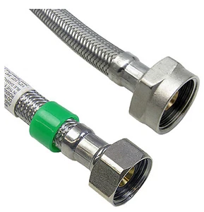 Toilet Supply Line 1/2" FIP X 7/8" D Ballcock 12" Braided Stainless Steel - Picture 1 of 3