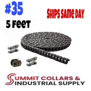 #35 Roller Chain 5 Feet with 2 Master and 1 Offset Links for GO KART, Mini Bike - Picture 1 of 2