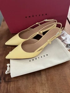 Unützer Kittenheels Slingback Pump 9317 Spitze Nappa Lime NP495€ - Bild 1 von 13