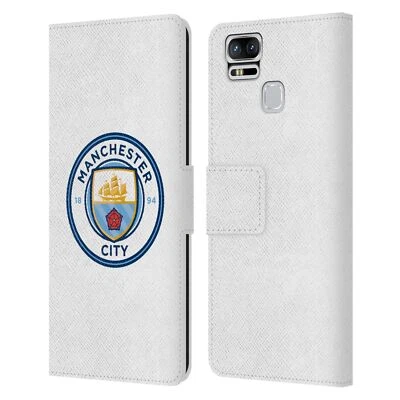 MANCHESTER CITY MAN CITY FC BADGE LEATHER BOOK CASE FOR ASUS ZENFONE PHONES - Image 1 of 4