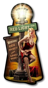 Vida nocturna - Letrero de metal vintage, PINUP, NO FIRMADO por Greg Hildebrandt - Imagen 1 de 3