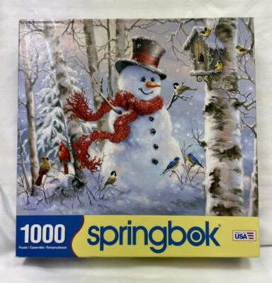 WINTER FRIENDS Snow Christmas Snowman Springbok Puzzle 1000 pc NEW #10752 SEALED - Image 1 of 4
