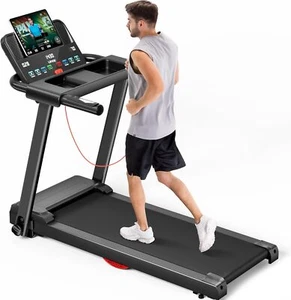 3.0HP Quiet Brushless Folding Treadmill with Heart Rate Sensor, Dual Cushion - Picture 1 of 6