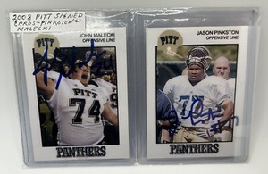 JASON PINKSTON JOHN MALECKI Pitt Panthers Offensive Line Cards With Autographs