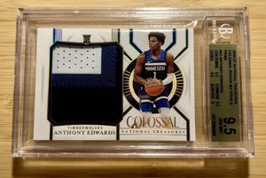 2020 Panini National Treasures Anthony Edwards Colossal Rookie Patch /25 BGS 9.5