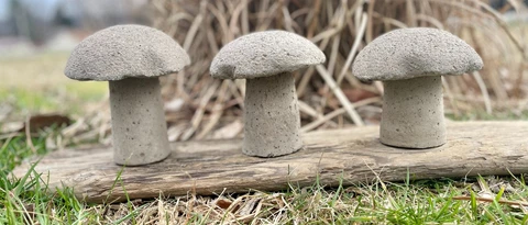 S/3 Cement Mushrooms, Hypertufa, Lightweight Concrete, yard art, home decor, JLK Cover