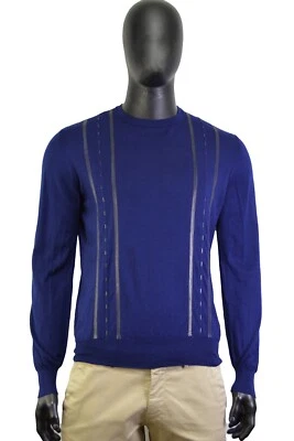 1900$ Increíble Suéter Pullover ZILLI 52IT 42US/UK L Cachemira y Seda Azul Para Hombre Foto 1 de 4