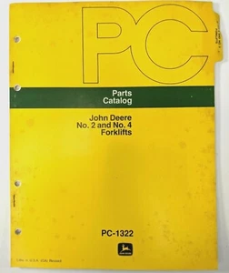 Catálogo de piezas de carretillas elevadoras John Deere vintage OEM PC-1322 Nº 2 Nº 4 lista de piezas - Imagen 1 de 2