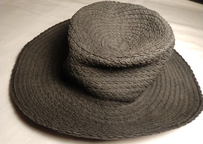 Sombrero de Paja Anne Taylor Negro Ala Floja Viaje Mujer Talla S/M Foto 1 de 2