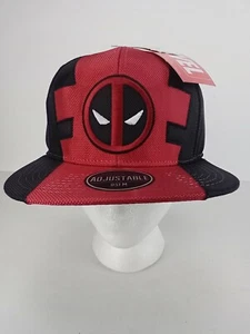 Marvel Deadpool Hat Adjustable Snapback Bioworld OSFM Black Red NEW - Picture 1 of 7