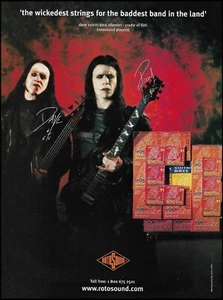 Paul Allender & Dave Pybus (Cradle of Filth) 2003 Rotosound guitar strings ad - Picture 1 of 3