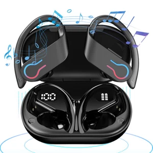 Wireless Ohrhörer mit Ohrhörern BT 5.3 Kopfhörer Ohrknospen (Schwarz Q63-6) - Afbeelding 1 van 12