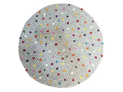 Ручной работы плетение: серый круглый ковер - 100 см диаметр, 2,2 см мяч - Изображение 1 из 4