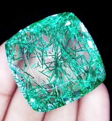 103+ Ct Natural Rutile Quartz Loose Gems Certified Flawless Cushion Cut Gem Z419 - Image 1 of 4