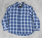 7 Diamonds Shirt Luxe Soft Men's 2XL Button Up Long Sleeve Blue Check Casual