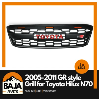 Gr Style Front Grill with LEDs for Toyota Hilux N70 2005-2011 - image 1 of 3