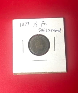 1877 Switzerland 1/2 Francs Silver Coin - Nice World Coin !!! - Picture 1 of 2