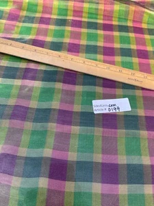 Exquisite Quality Silk Tissue Plaid - GREENS/ PURPLE!!! - Picture 1 of 4