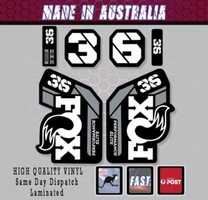 FOX style 36 Performance Elite 2021+  Fork Decals Stickers black white Grey - Bild 1 von 1