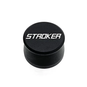 Aluminum Push In Breather Valve Cover STROKER Logo Laser Chevy Ford Mopar Black - Foto 1 di 2