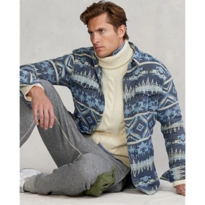 Ralph Lauren Southwestern Jacquard Aztec Navajo RRL Patchwork Shirt S RRP265 - Image 1 of 4