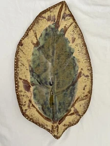 EINZIGARTIGE glasierte Keramik Blatt Servierplatte Platte Schale 15” x 8,5” - Bild 1 von 4