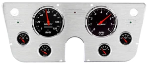 1967-1972 Chevy Truck Aluminum Gauge Panel w/ Auto Meter Designer Black Gauges - Picture 1 of 4