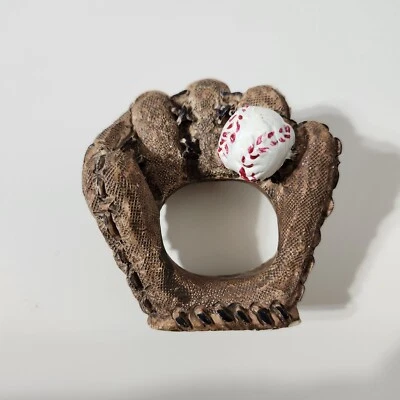 Marco de Béisbol Guante Pelota Marrón Decoración Deportiva Marrón Años 90 De Colección Foto 1 de 4