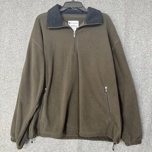 Champion Mens XL Fleece Pullover 1/4 Zip Jacket Brown Athletic Apparel - Picture 1 of 10