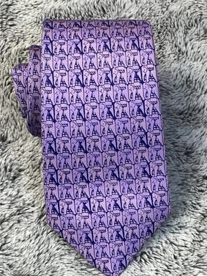 Corbata Turnbull Asser 100 % seda estampado geométrico espiga texturizado azul 57" Foto 1 de 4