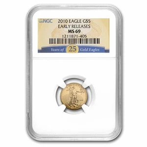 2010 1/10 oz American Gold Eagle MS-69 NGC (Early Releases) - Picture 1 of 3
