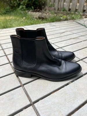 Aquatalia Chelsea Botines Mujer’s 7 Negro Cuero Elástico Refuerzado Botines Foto 1 de 4