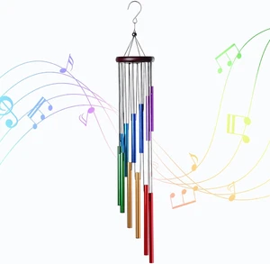 Carillon a vento colorato da esterno con 12 tubi in alluminio - Foto 1 di 6