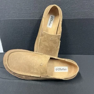 Men's OLUKAI Ray/Toffee Moloa Leather Slip On Shoes Size 8.5 NwoB - Picture 1 of 1