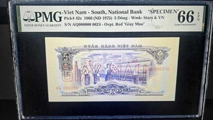 Viet Nam Banknotes P-42S 5 Dong Specimen PMG-66 1966 UNC_LDP Shop. - Picture 1 of 1