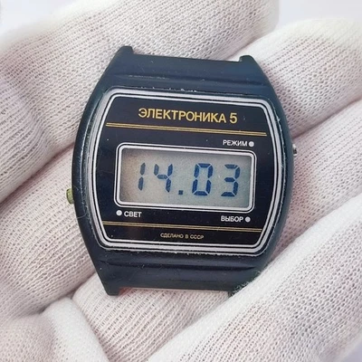 ⭐ Reloj soviético Elektronika 5 cuarzo digital vintage hecho en URSS años 70-80 Foto 1 de 4