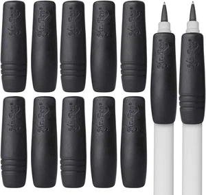 - Pencil and Pen Grips, 12 Pack, Black, Pencil Grips for Adults, Rubber Pencil G - Picture 1 of 12
