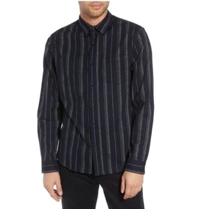 Camisa Vince Calce Clásico Franela a Rayas Abotonada Para Hombres Talla M Dinero Antiguo Informal - Imagen 1 de 7