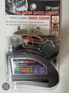 Motorcycle Brake Disk Lock with Alarm and Heavy Duty Chain Lock. DF 8307 - Picture 1 of 6