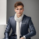 Mens Scarf 100% Cashmere Thin Summer Scarf Cloth Still for Suit White Elegant