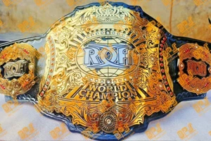 ROH World Heavyweight Wrestling Championship Title Belt 2mm Thick Brass Plates - Picture 1 of 9