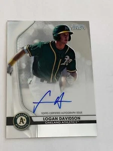 LOGAN DAVIDSON 2020 BOWMAN STERLING PROSPECT AUTO, OAKLAND A'S, ANGELS - Picture 1 of 2