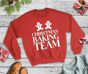Kids Christmas Baking Team Jumper Food Cooking Family Sweatshirt Funny Xmas - Picture 1 of 14