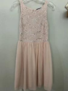 Soft Pink Sleeveless Short Homecoming Formal Wedding Dress Sequins Tulle Size 3 - Picture 1 of 7